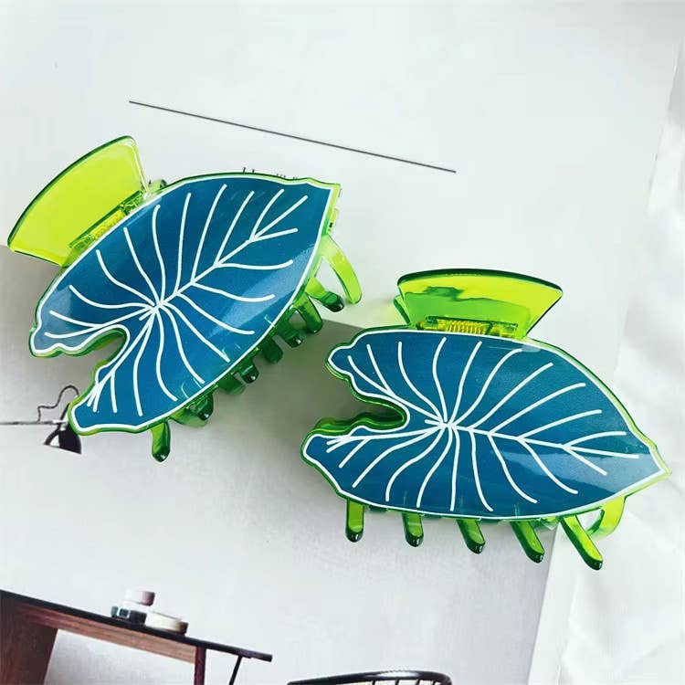 Tropical Monstera Leaf Hair Claw, Summer Botanical Hair Clip