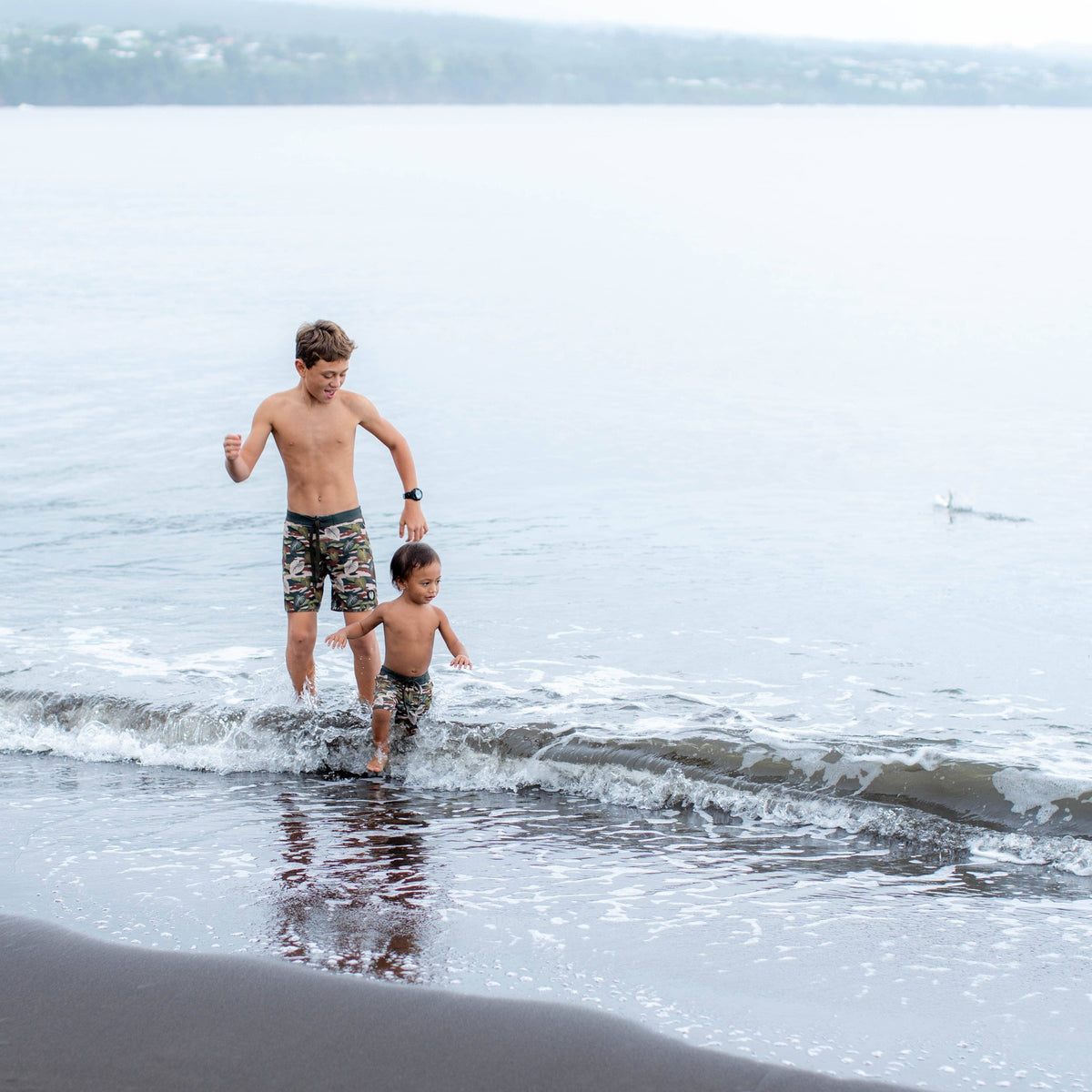 Green Camo Kalo 4-Way Stretch Boardshorts
