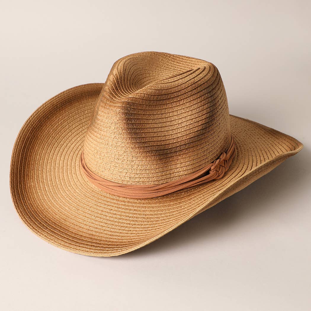 Straw Panama Fedora Sun Hat with Adjustable String