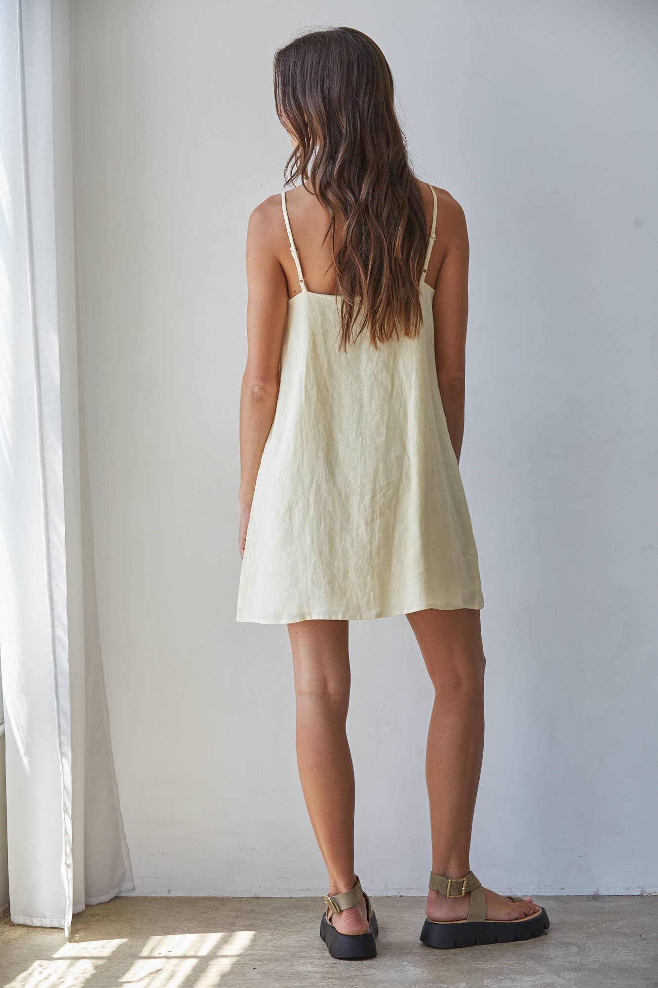 Woven Linen Mini Dress