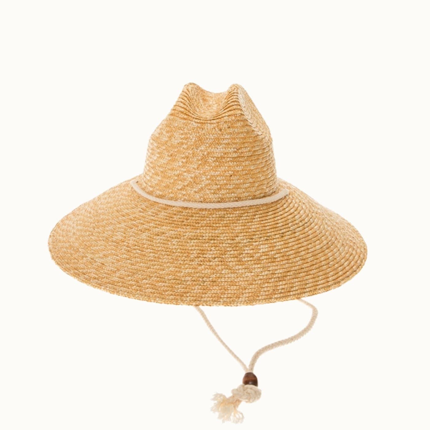 Structured Straw Lifeguard Hat with Chin Cord
