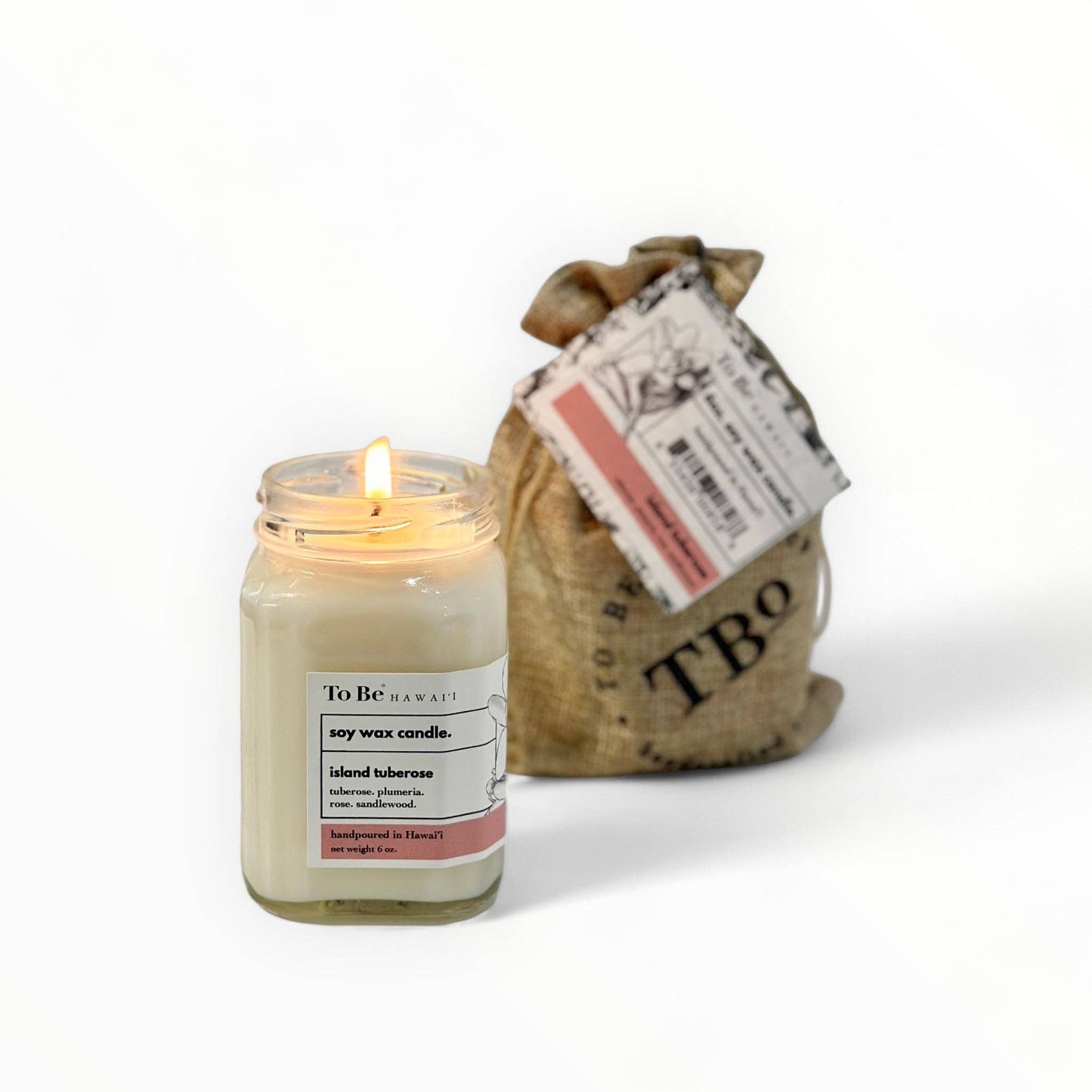 Island tuberose soy wax candle