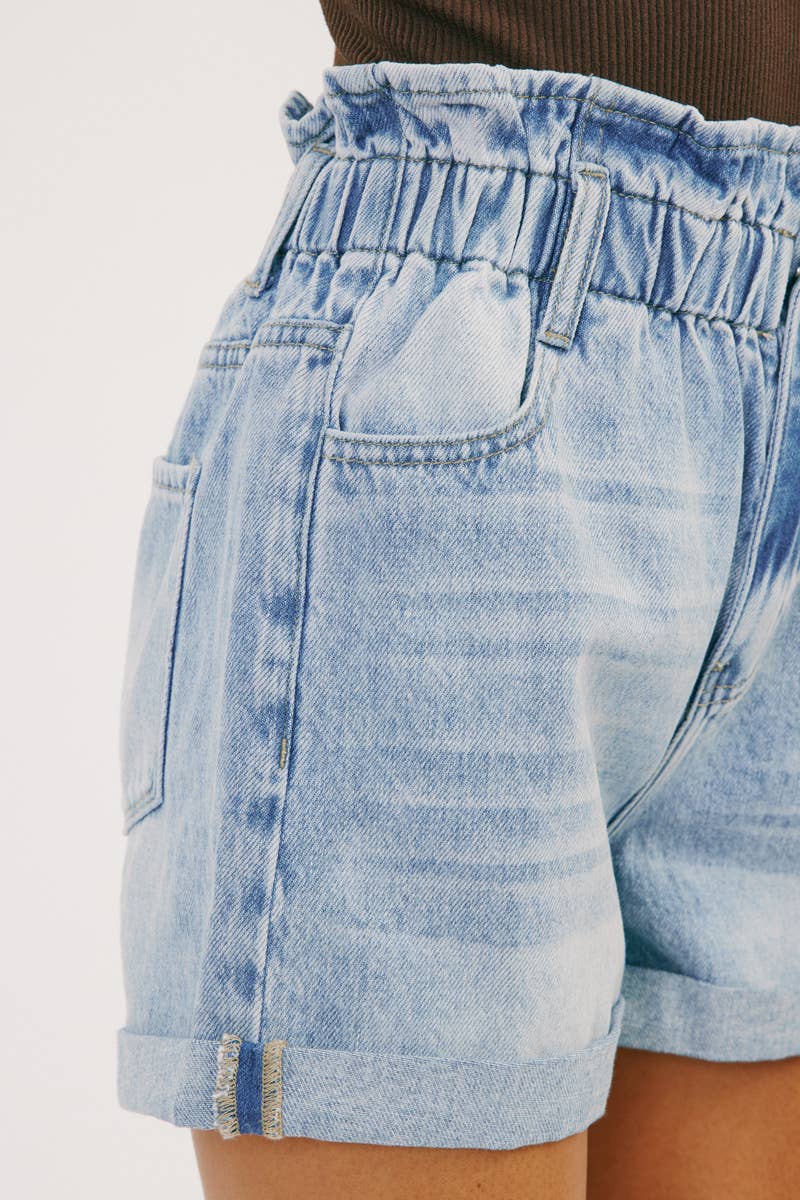 High Rise Paper Bag Shorts