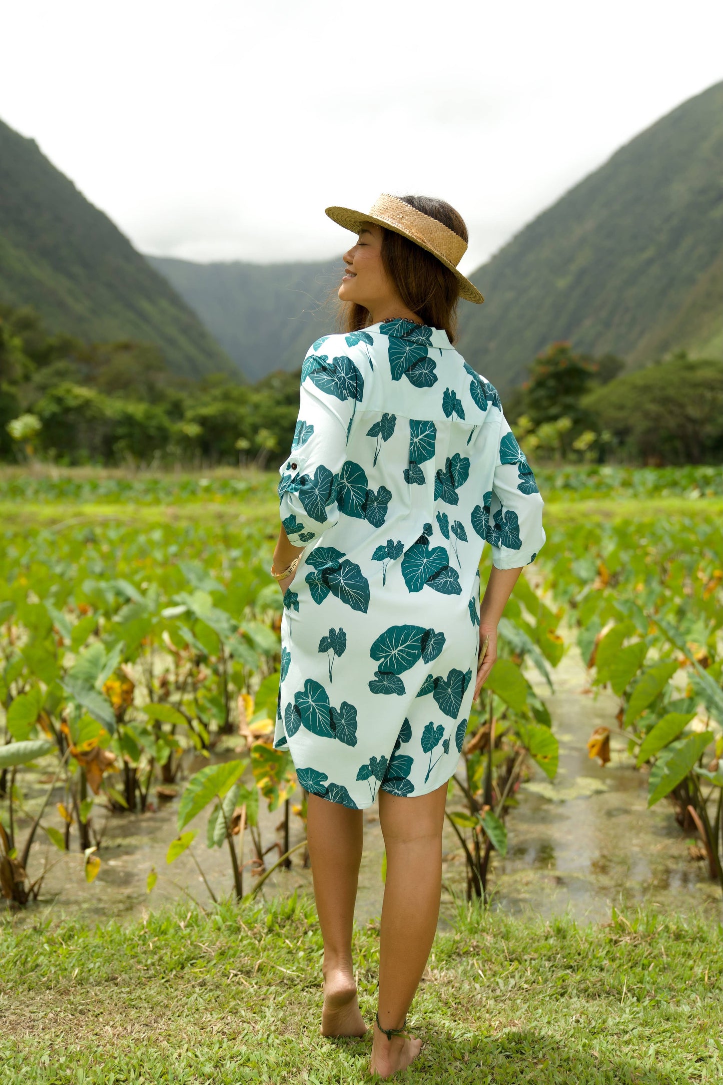 Aloha Shirt Dress - Mahi'ai Kalo Collection