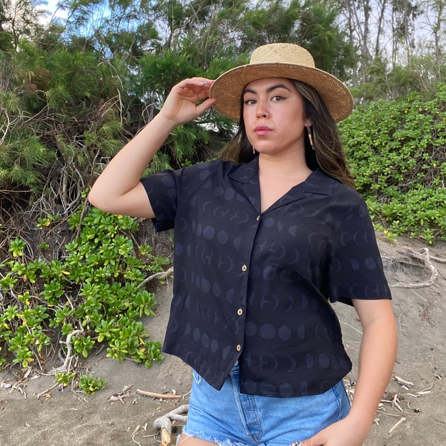 Women’s Boxy Aloha Shirt - Kilo Mahina