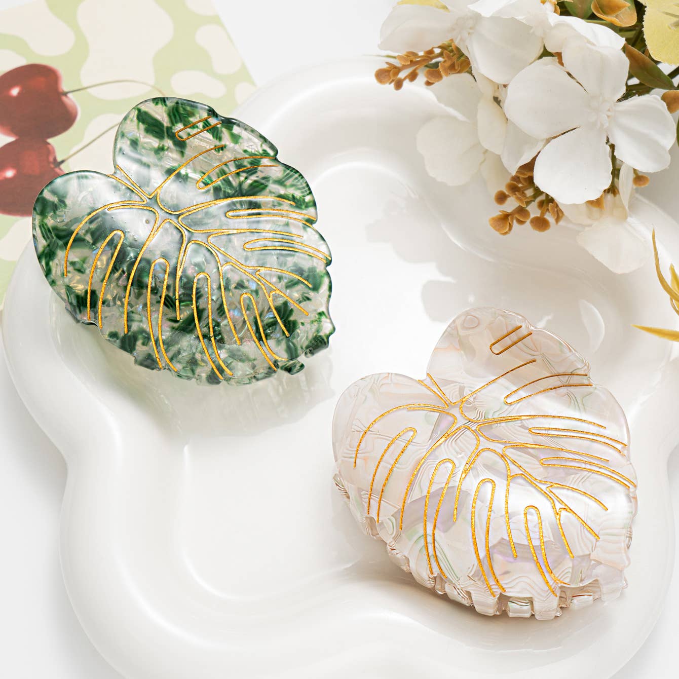 Monstera Leaf Hair Claw, Tropical Plant Hair Accessory