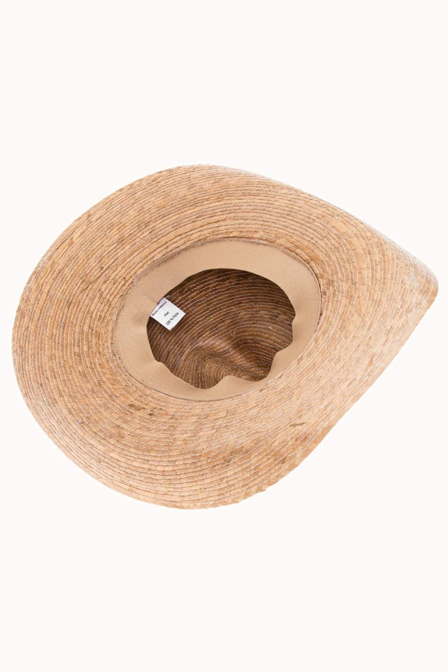 Handmade Western Palm Leaf Cowboy Hat, UPF 50+, Elastic OSFM