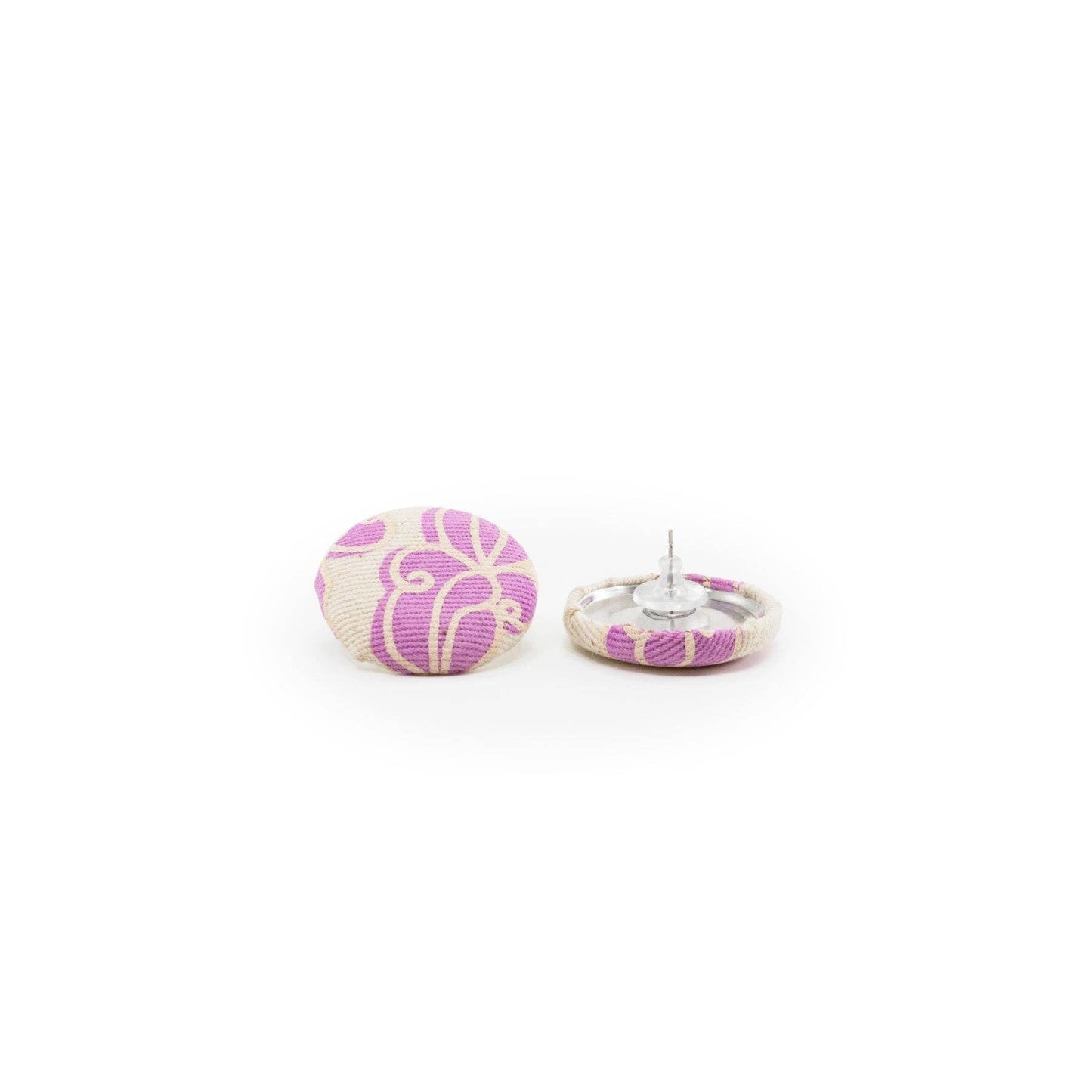 Roundie Earrings • Crown Flower • Orchid Pink