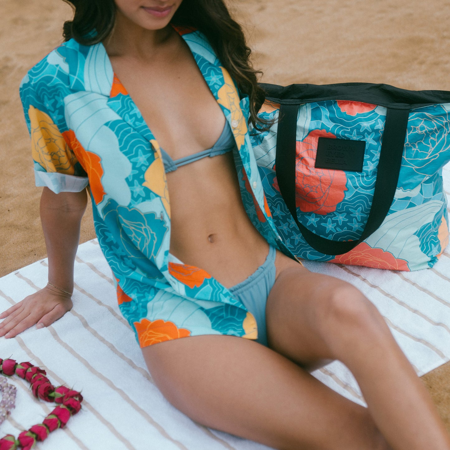Womens Boxy Aloha Shirt - Maui Bloom
