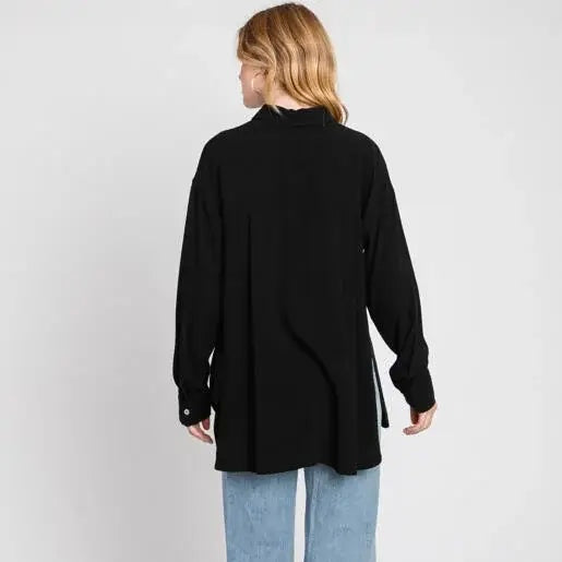 Collared Button Down Front Patch Pocket Shirts