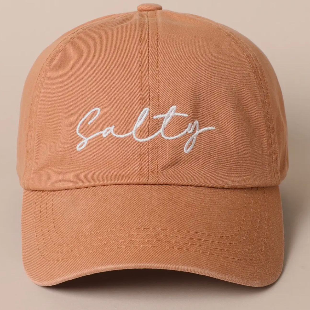 Salty Lettering Embroidery Baseball Cap