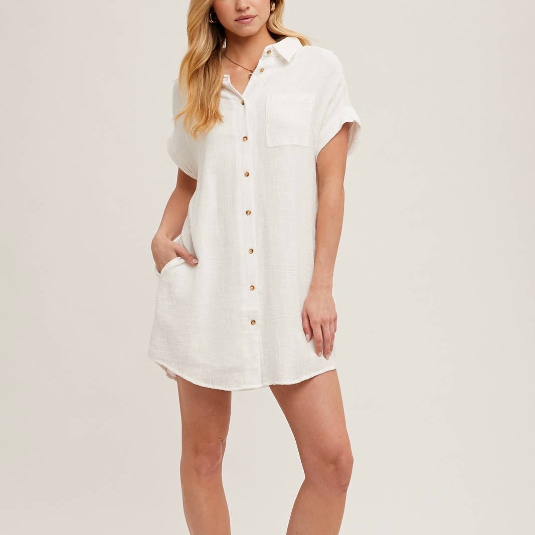 BUTTON UP SHIRT DRESS