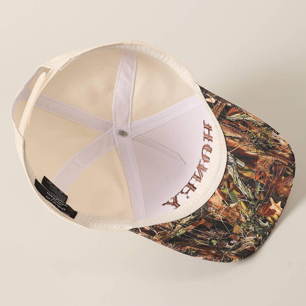 HONEY Lettering Embroidery Camo Two-Tone Cap
