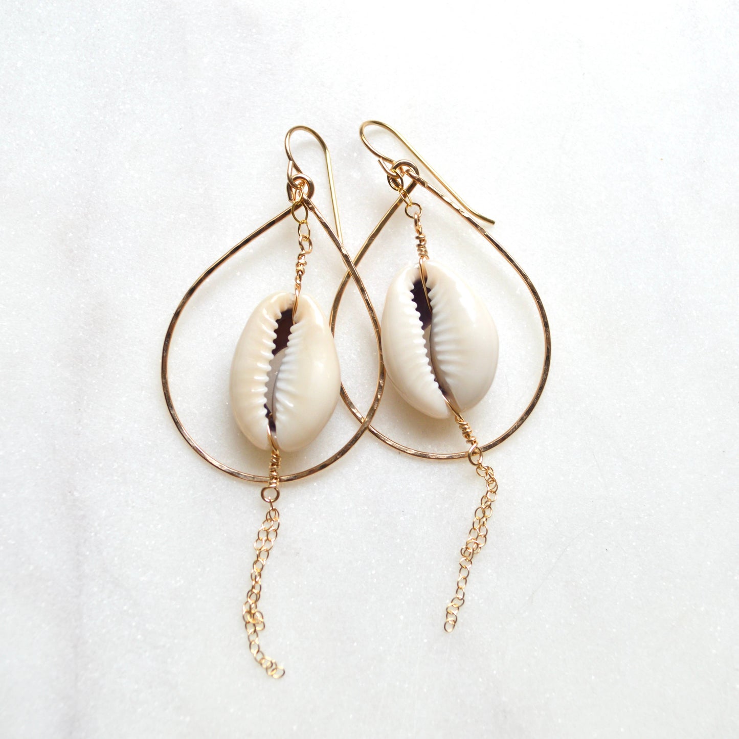 Cowrie Shell Teardrop Earring