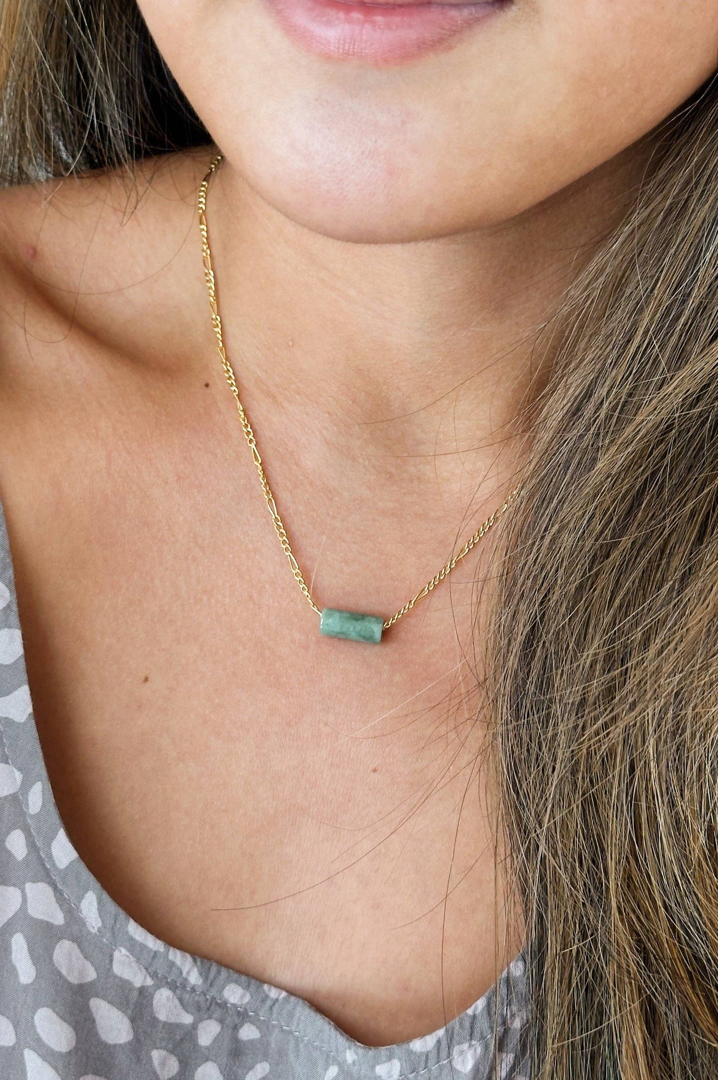 Cylinder Jade Necklace