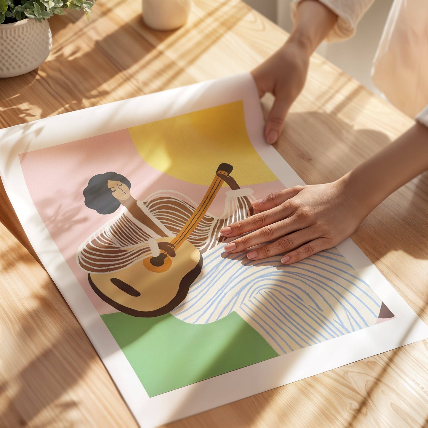 "Ukulele Girl" Matted Print