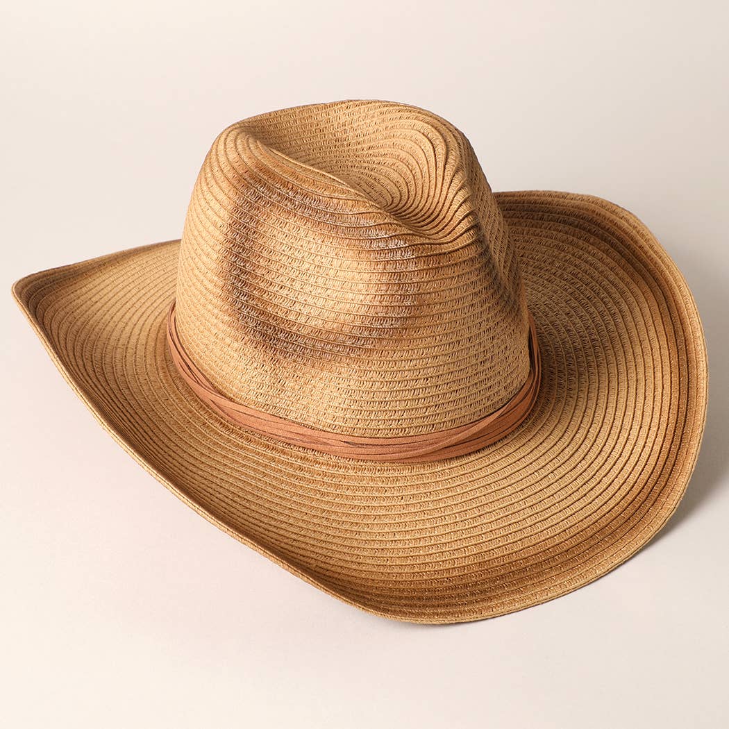 Straw Panama Fedora Sun Hat with Adjustable String