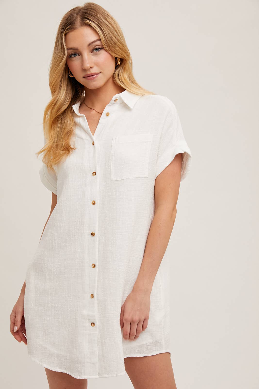 BUTTON UP SHIRT DRESS