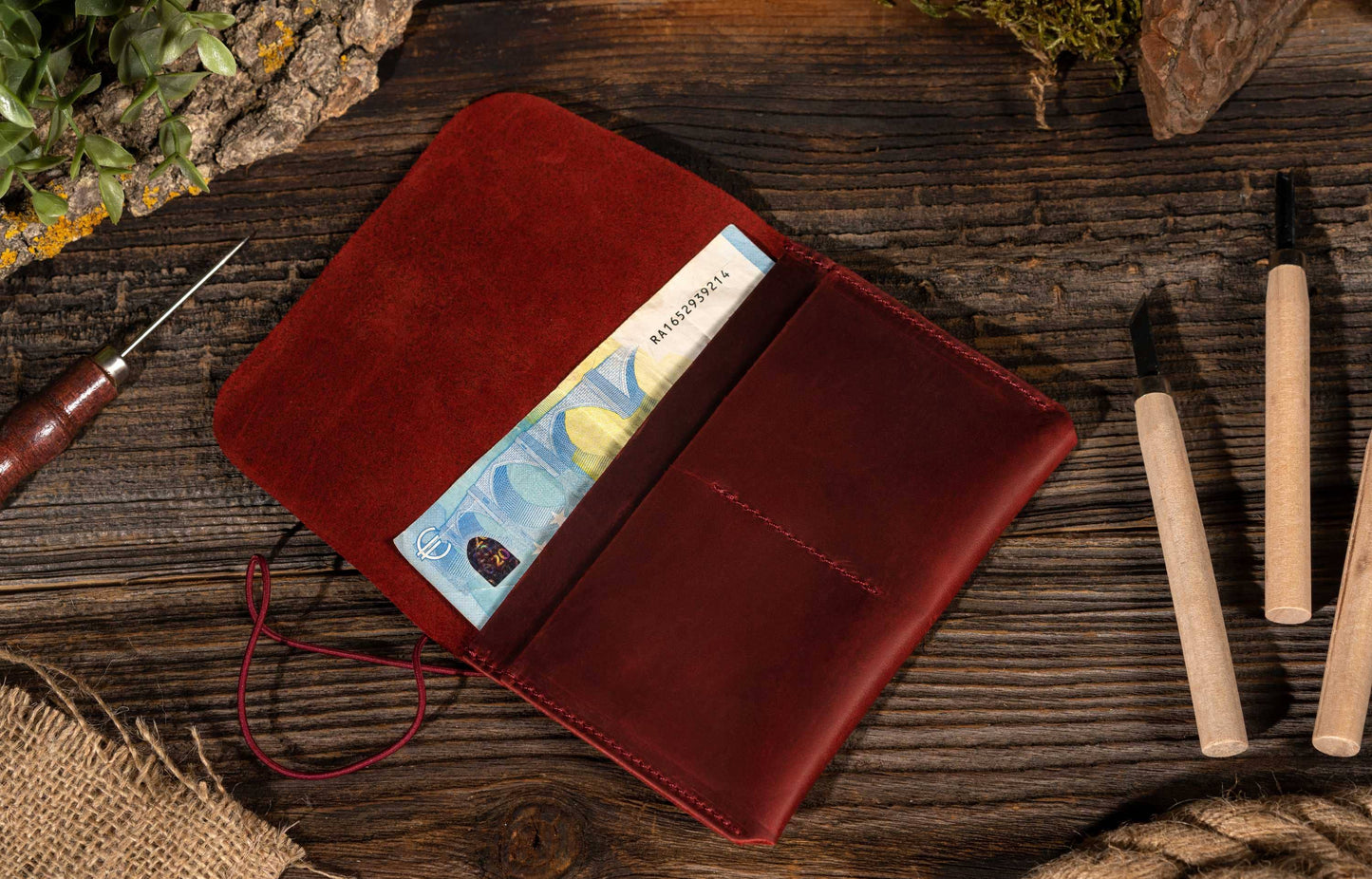 Passport Cover, Genuine Leather Passport Holder With Strap