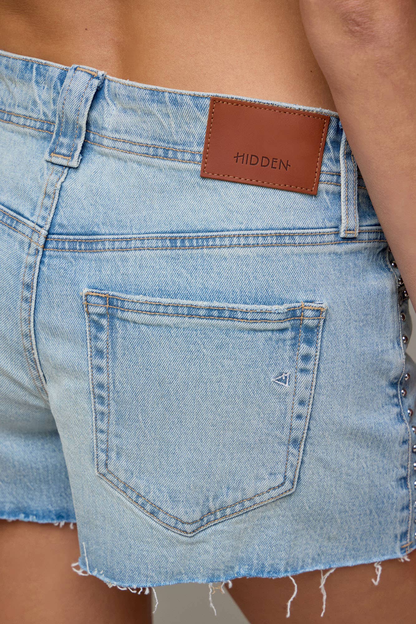STUDDED HIGH RISE SHORTS