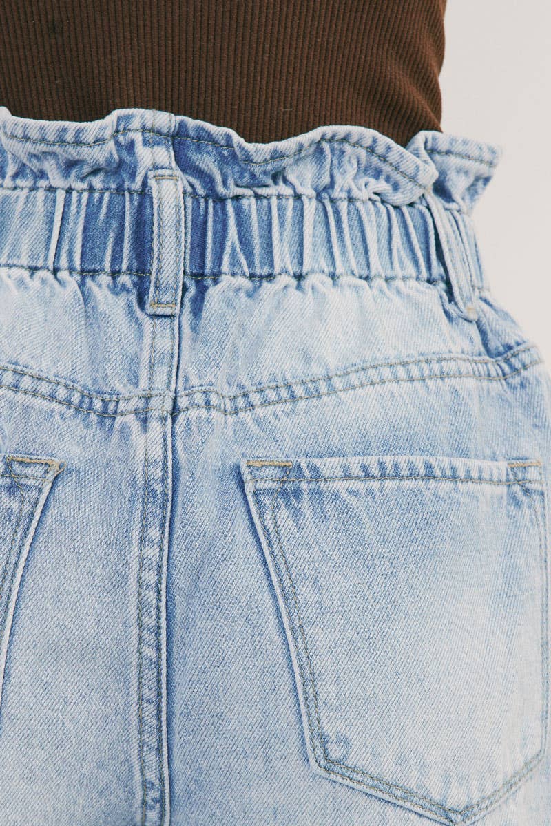 High Rise Paper Bag Shorts