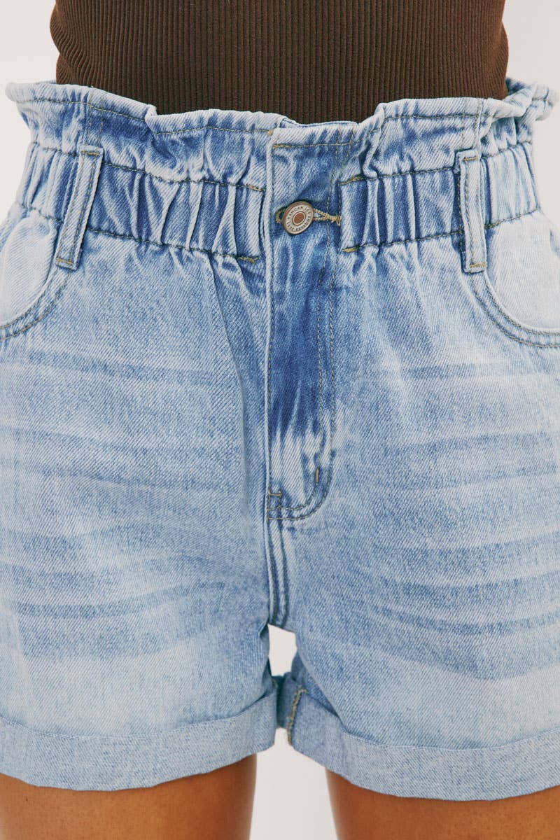 High Rise Paper Bag Shorts