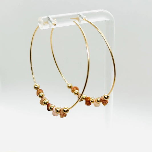 Kahelelani Shell Gold Hoop Earrings