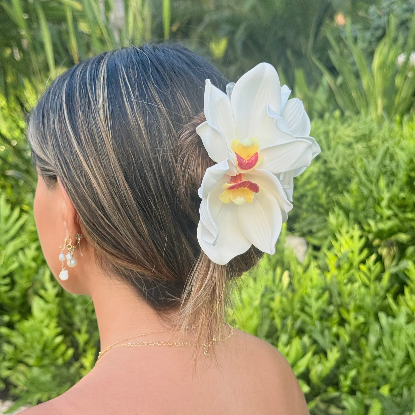 Hair Clip - Lily White + Yellow