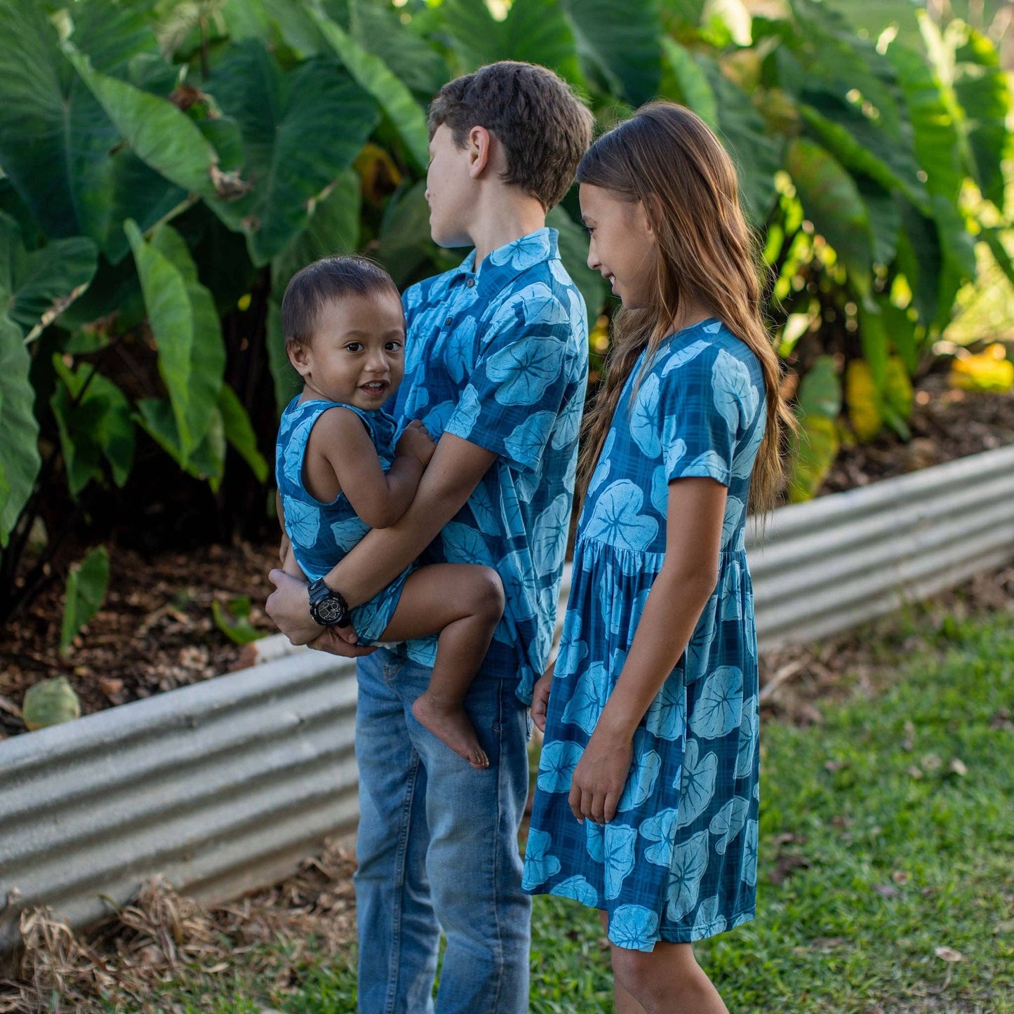 Blue Palaka Kalo Tank Bamboo Tank Romper