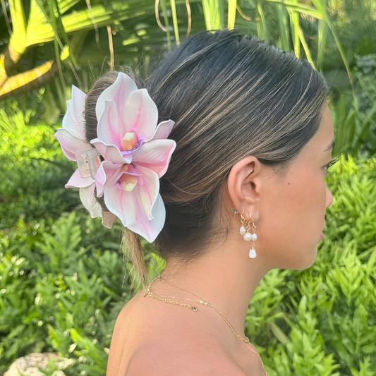 Hair Clip - Lily Pink/White