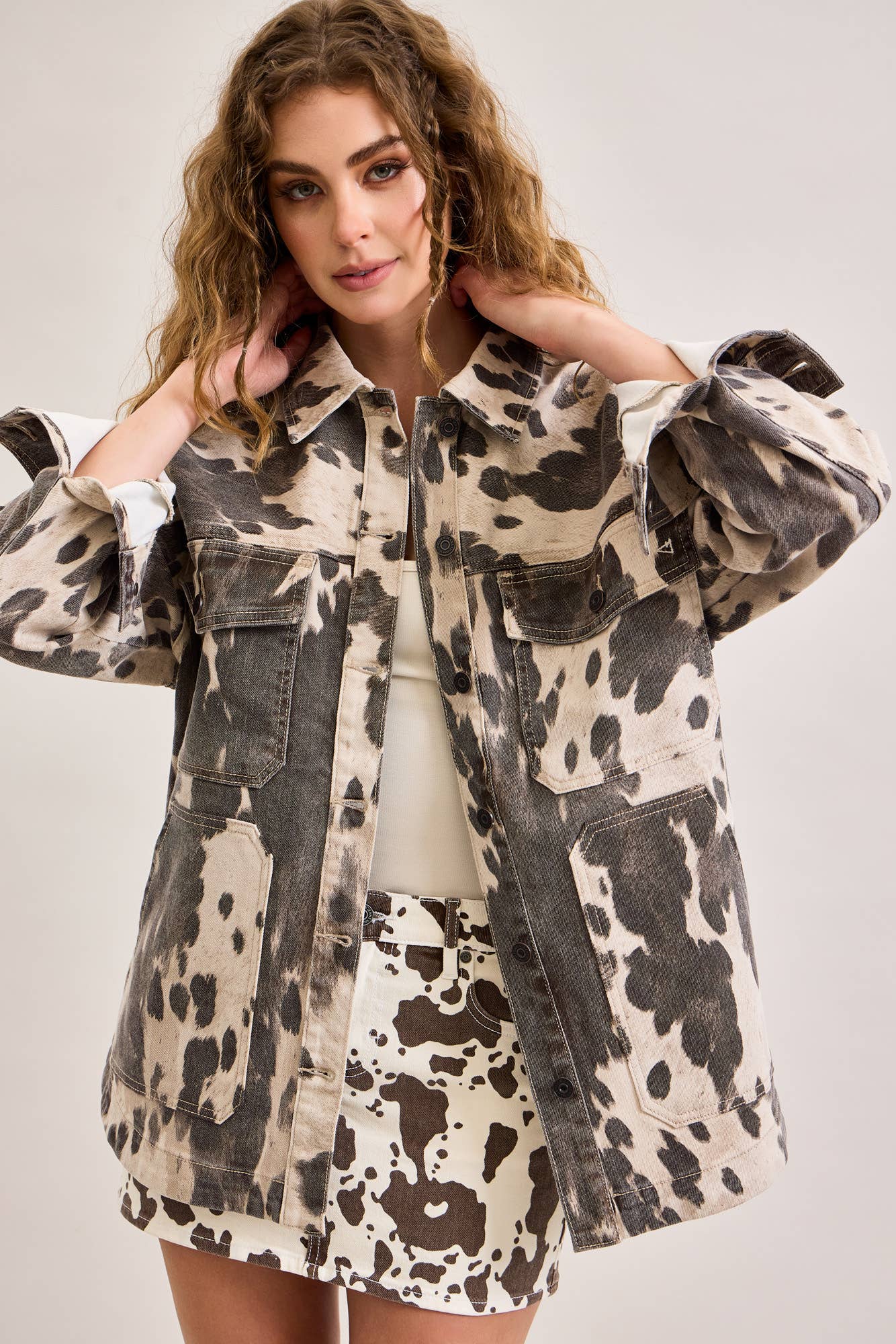 Cow Print Oversized Shacket