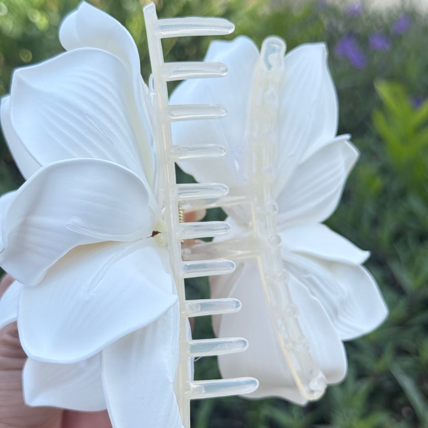 Hair Clip - Lily White + Yellow