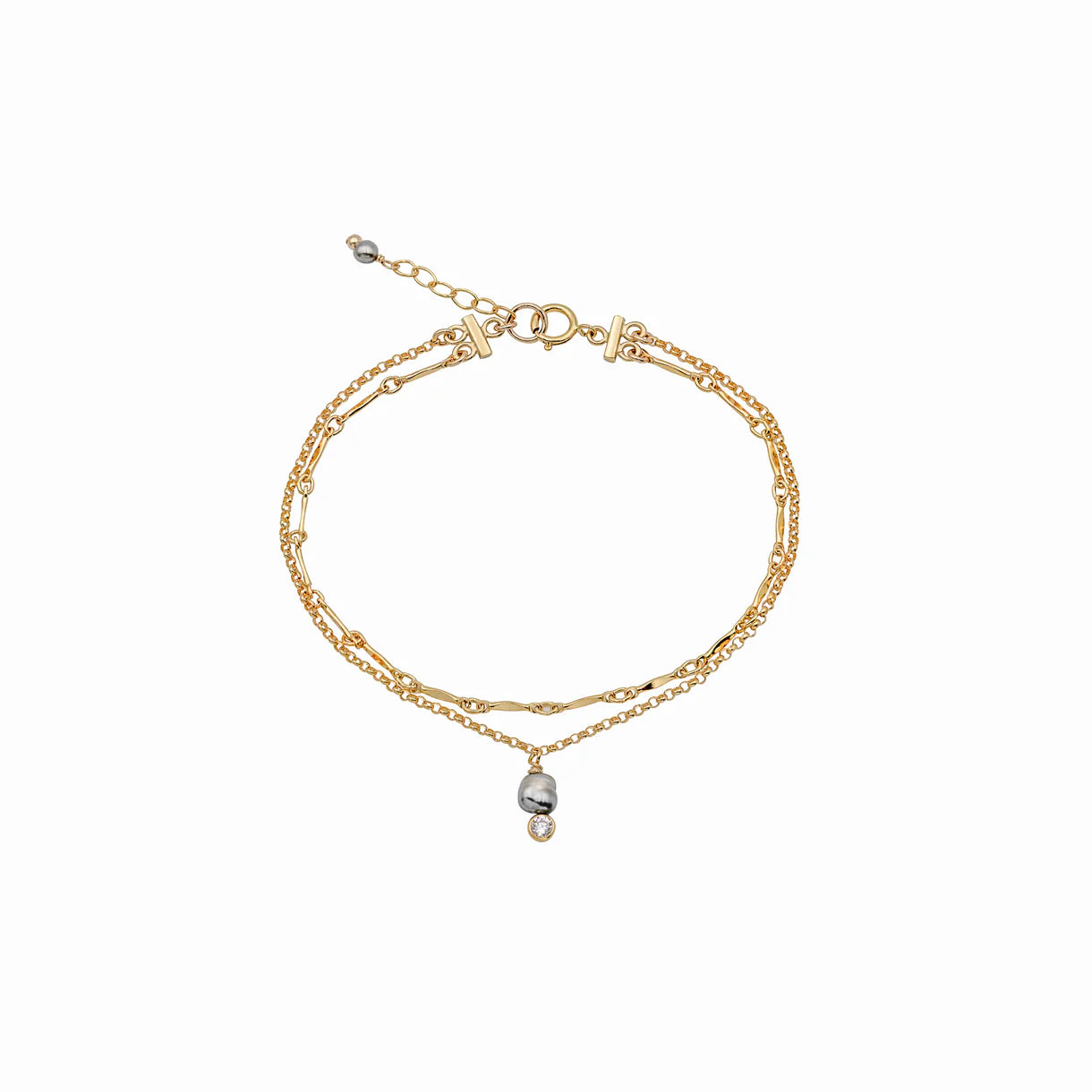 Crystal Keshi Layer Bracelet