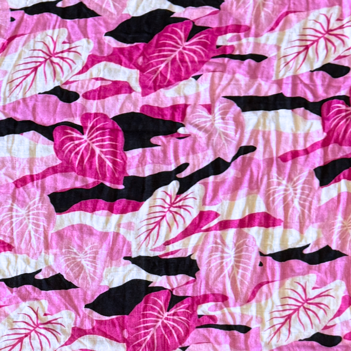 Pink Camo Kalo Kapa Moe - Hawaiian Bamboo Swaddle