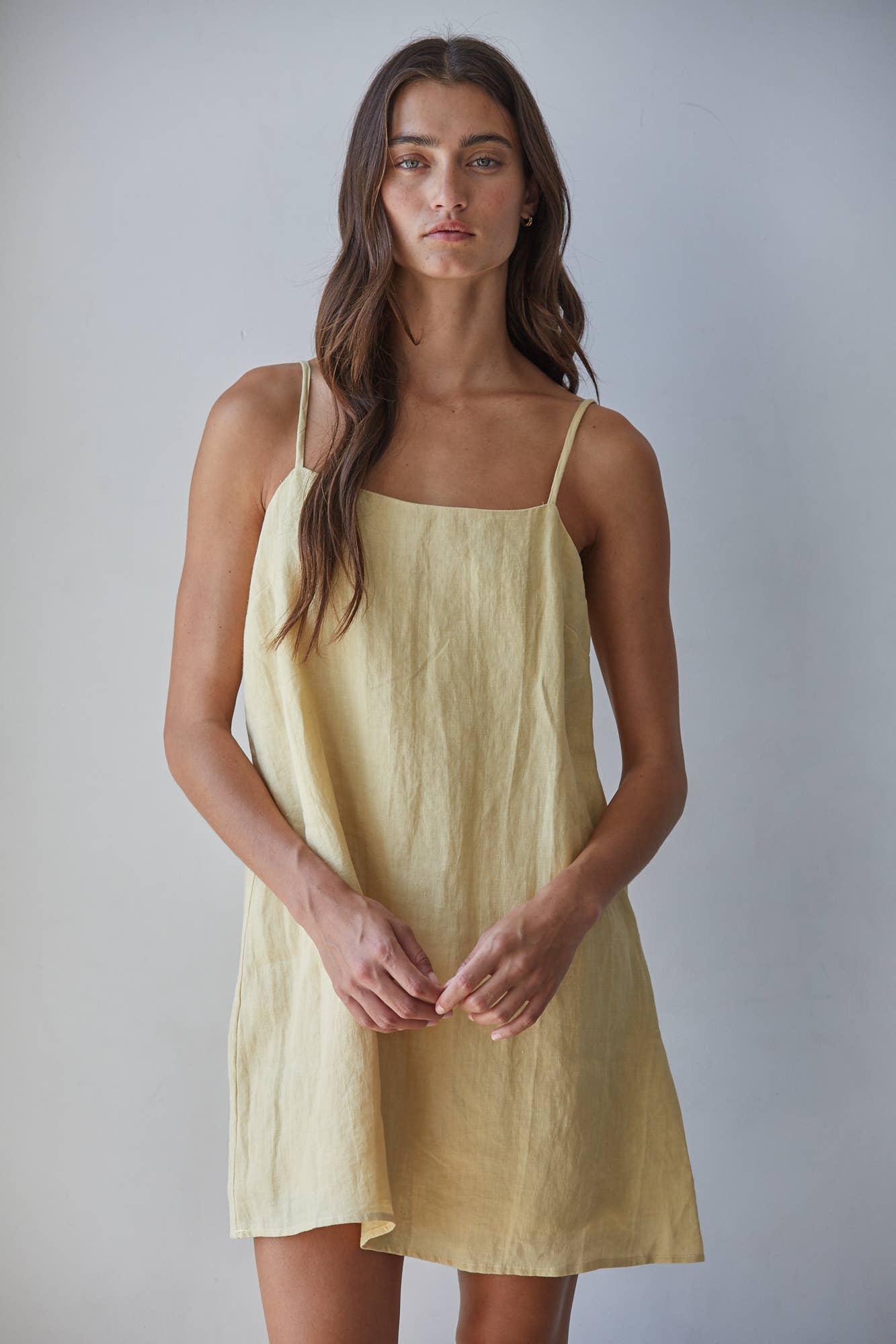 Woven Linen Mini Dress