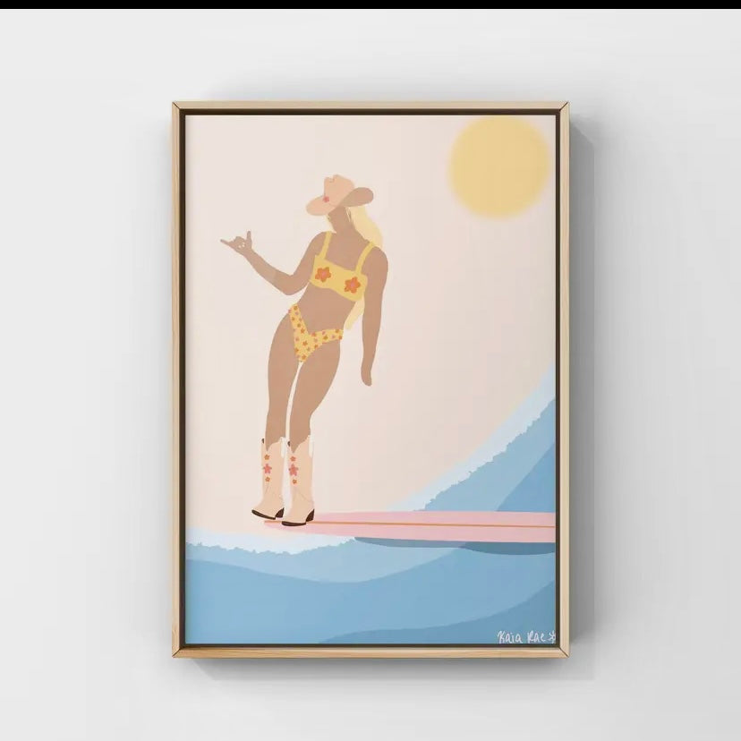 Surf Cowboy Matted Prints