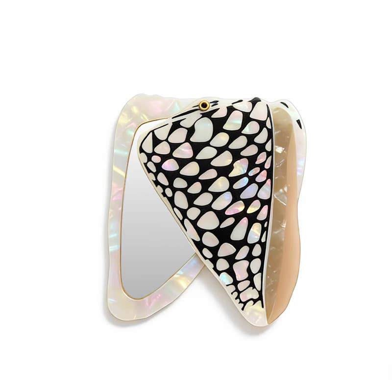 Marble Cone Shell Pocket Mirror 