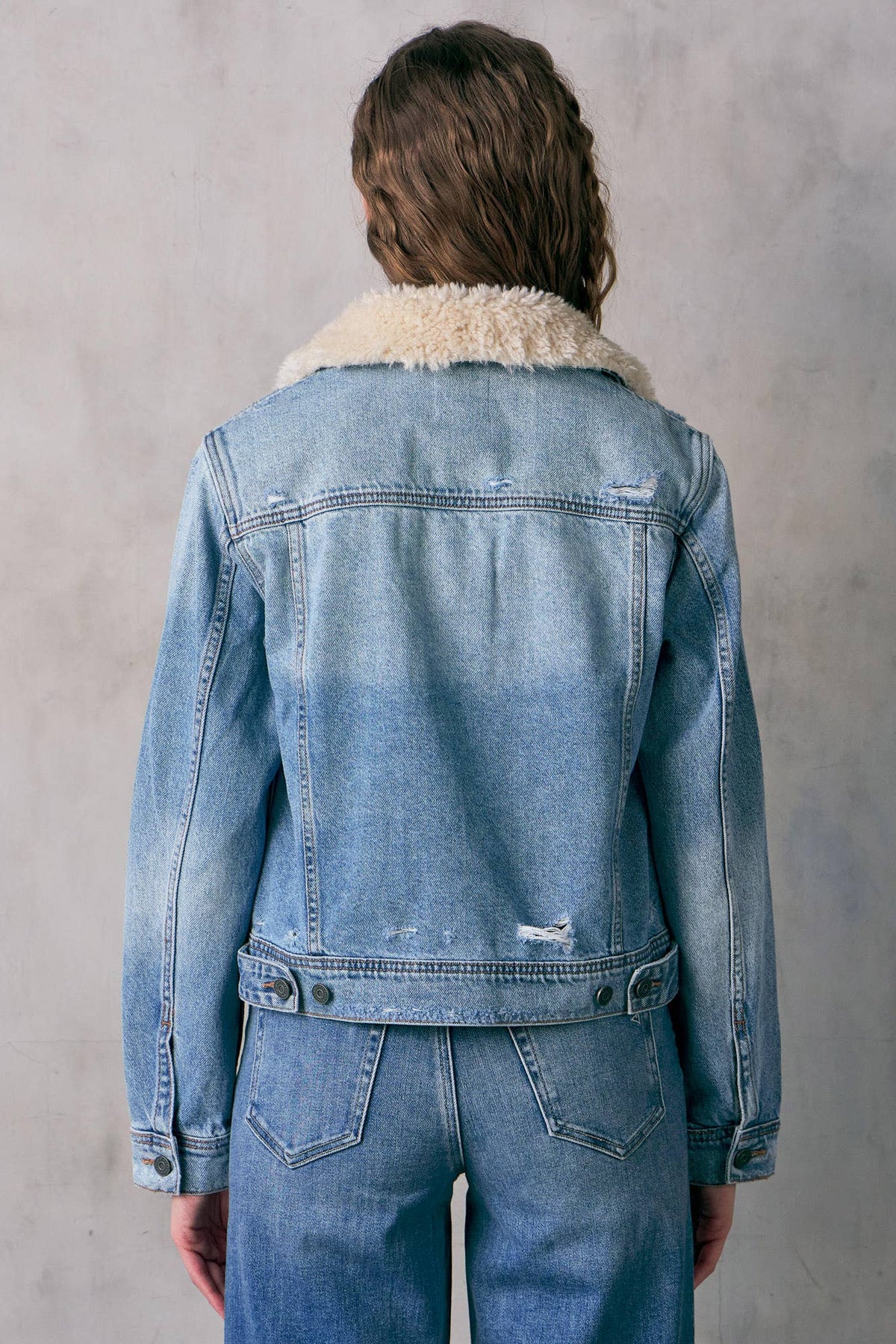 BASIC JACKET WITH FUR COLLAR