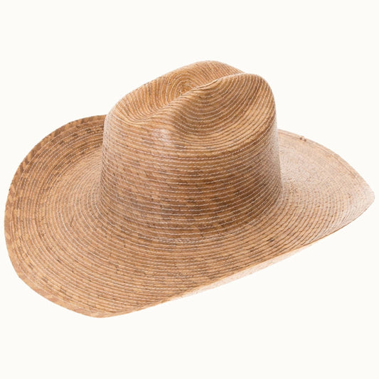 Handmade Western Palm Leaf Cowboy Hat, UPF 50+, Elastic OSFM