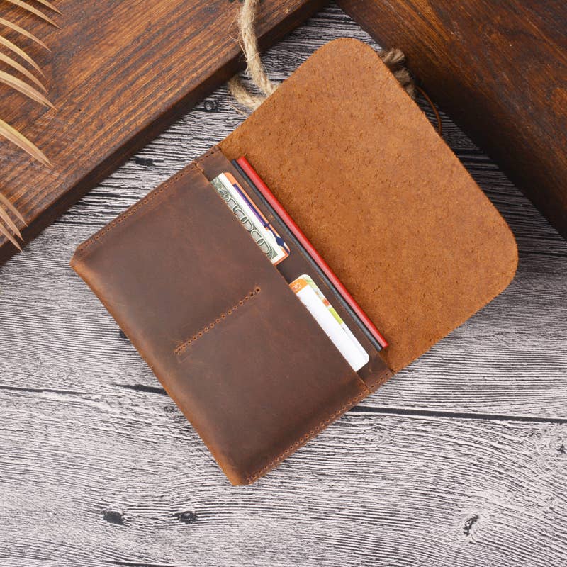 Passport Cover, Genuine Leather Passport Holder With Strap