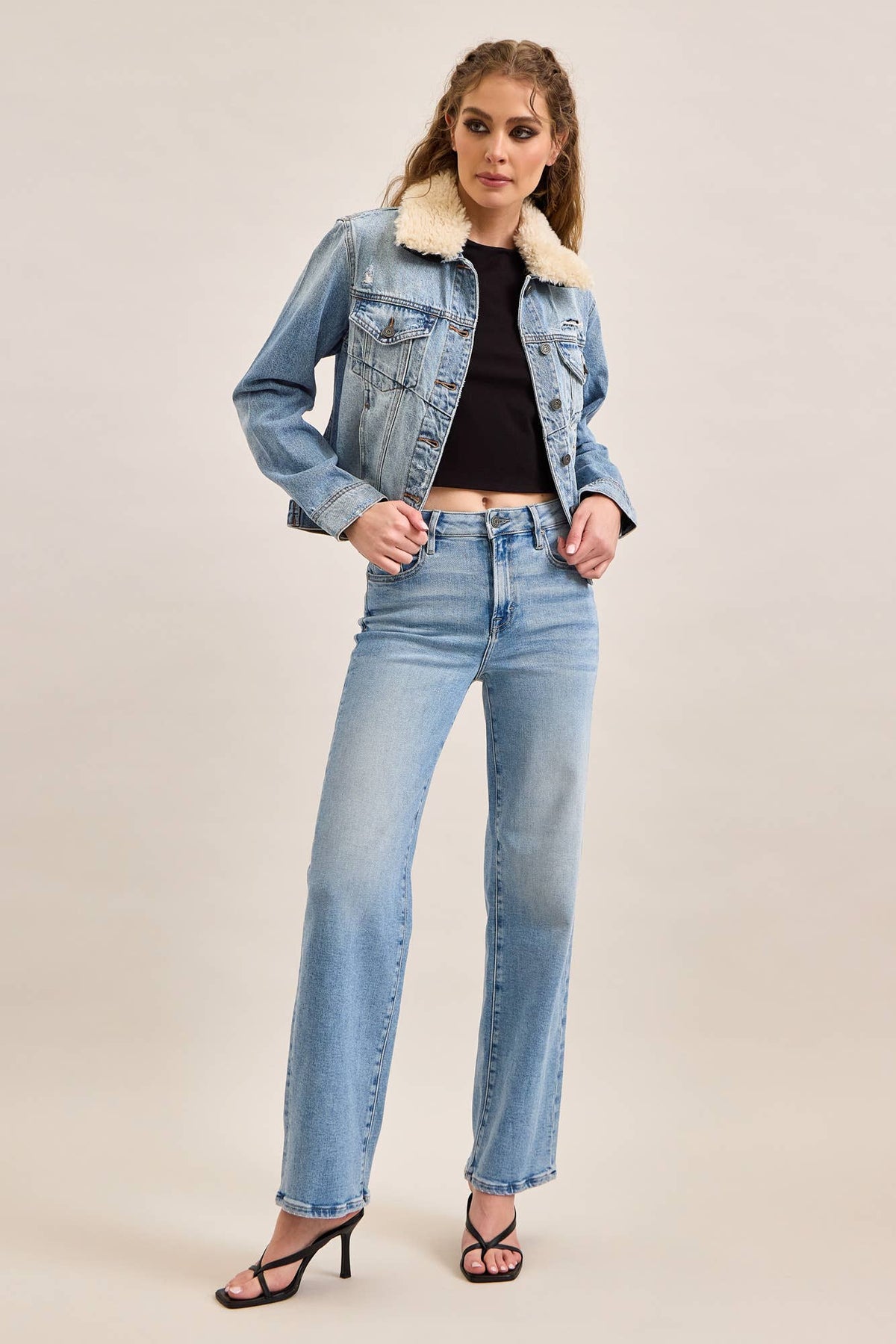 BASIC JACKET WITH FUR COLLAR