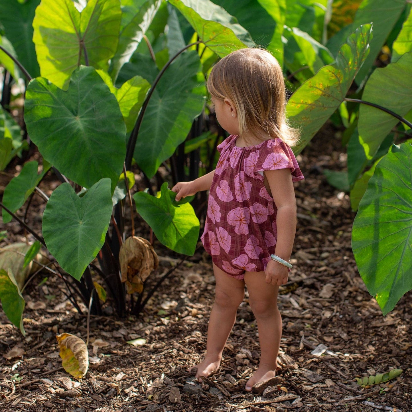 Pink Palaka Kalo Bamboo Flutter Romper