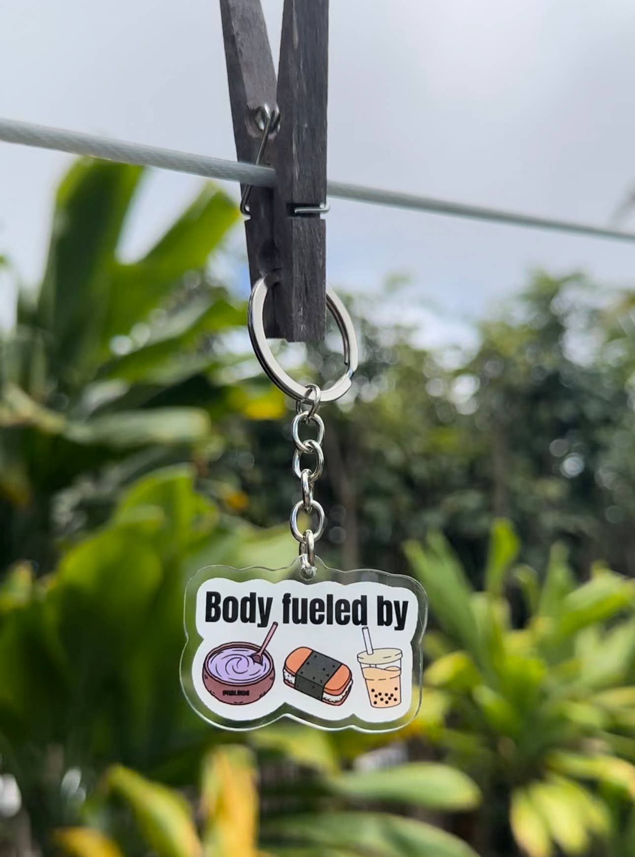 Body Fueled By acrylic keychain