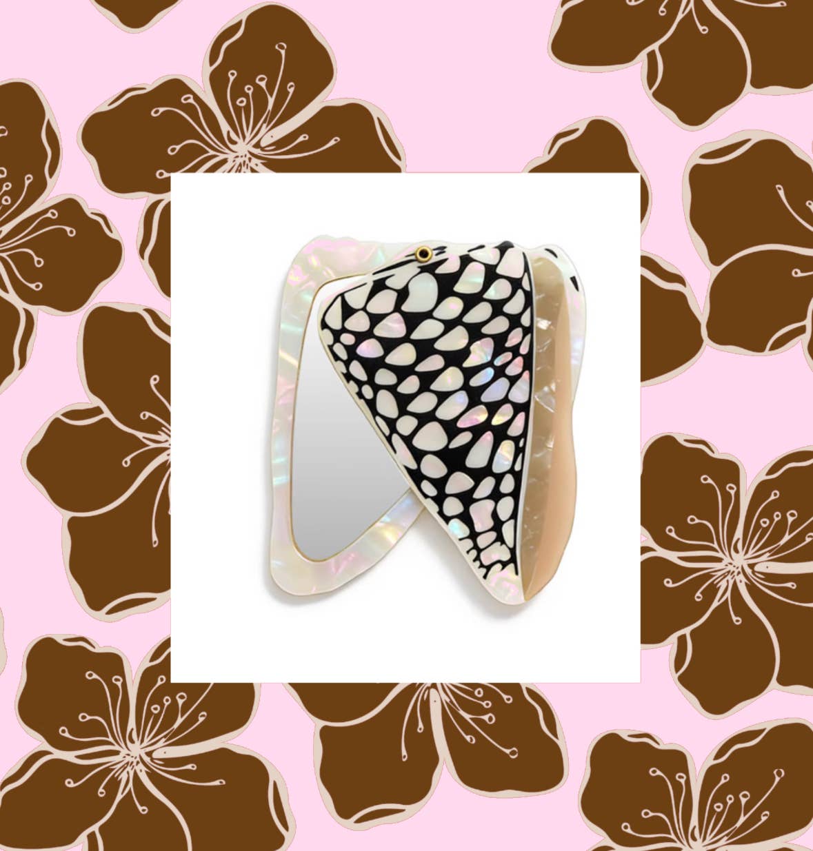 Marble Cone Shell Pocket Mirror 