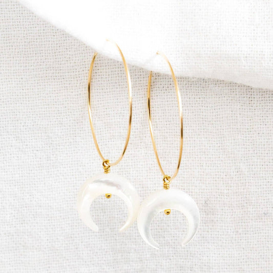 MOP Crescent Dainty Hoops