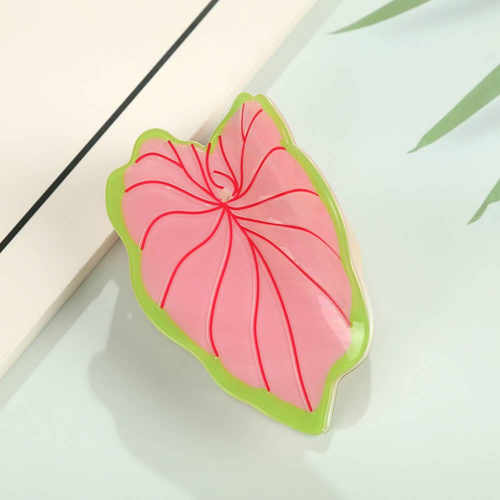 Tropical Leaf-Shape Botanical Acetate Hair Claw Clip