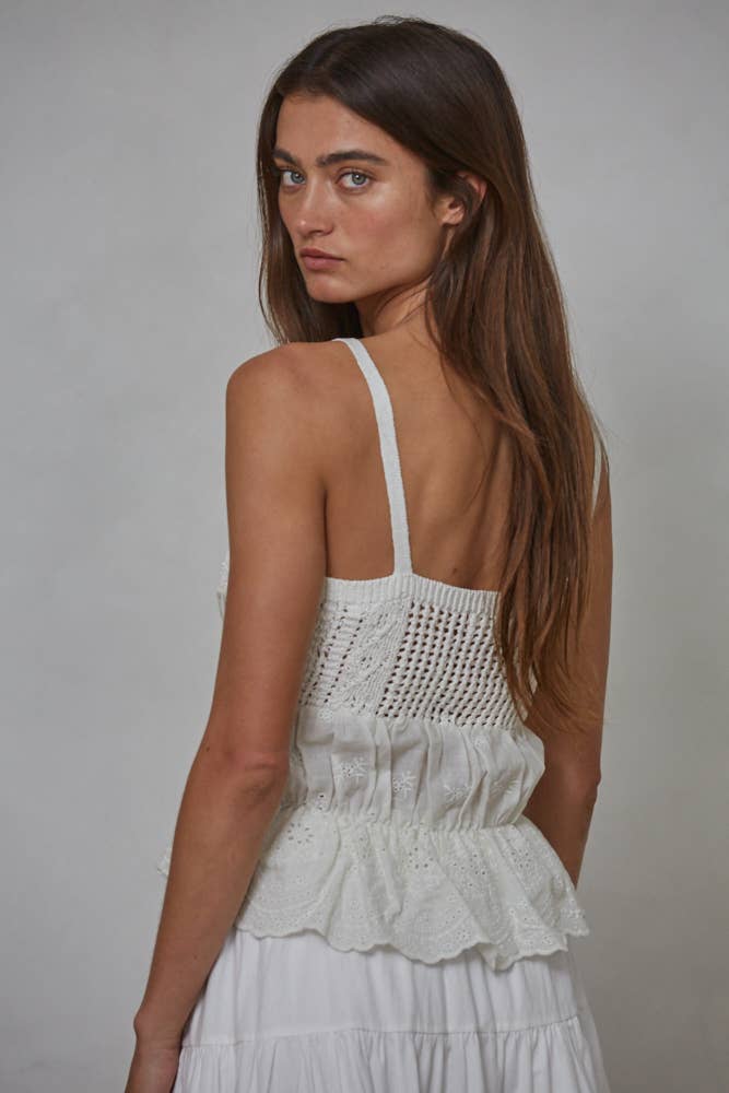Knit Crochet Cotton Tube Top