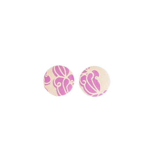 Roundie Earrings • Crown Flower • Orchid Pink