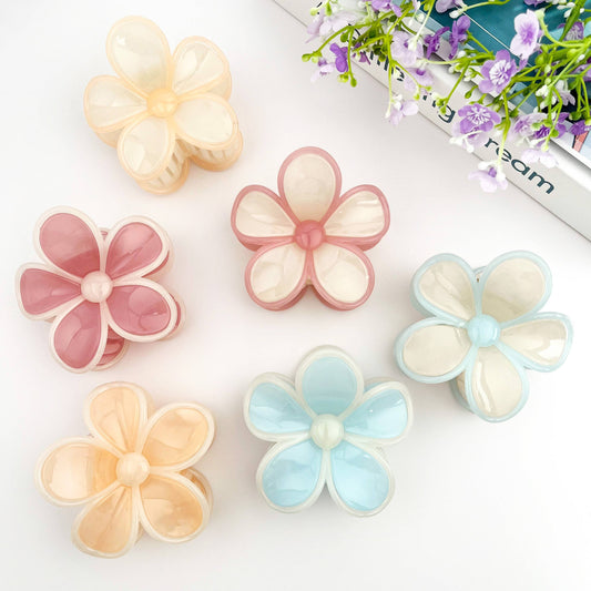 Two-color Plumeria Claw Clip, Seaside Holiday Hair Clip