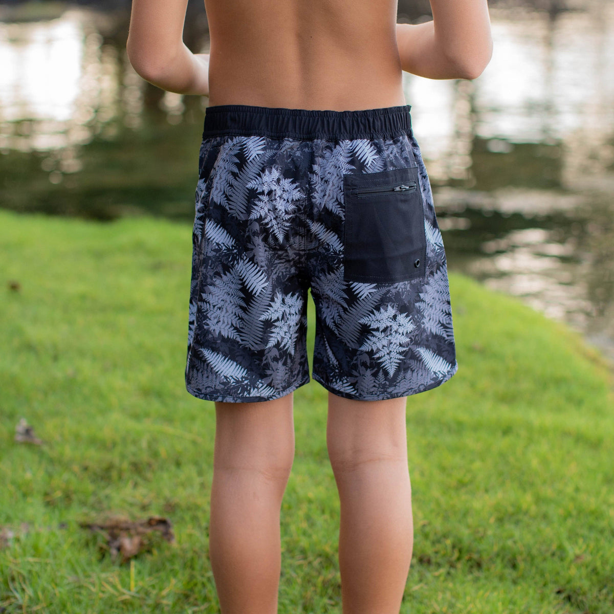 Black Hawaiian Ferns Boardshorts